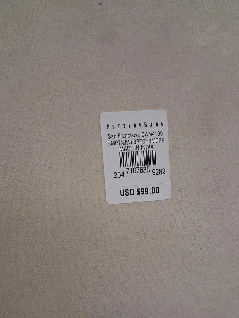 NWT Pottery Barn Hampton Jewelry Box